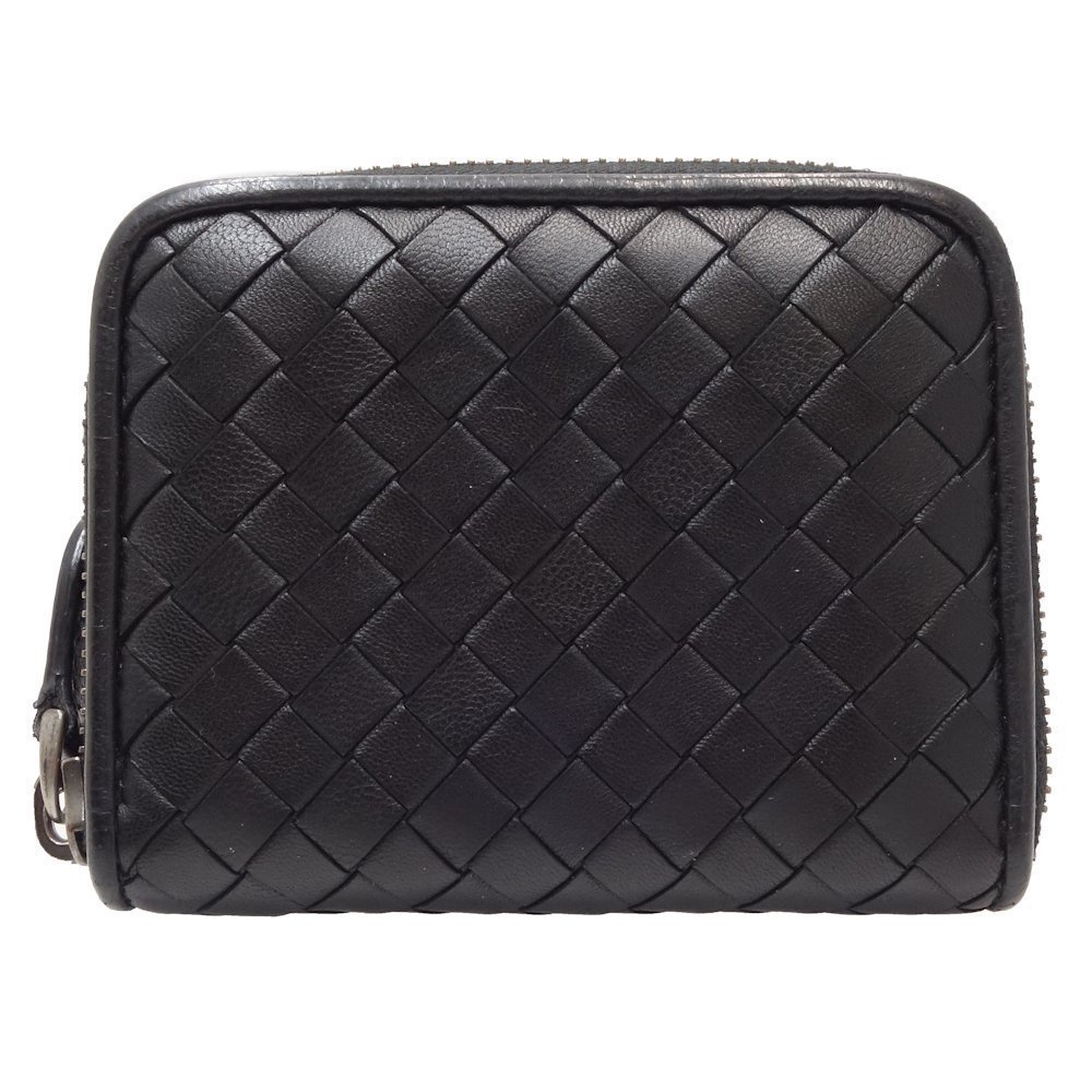 Bottega Veneta Coin Case Intrecciato Leather Black